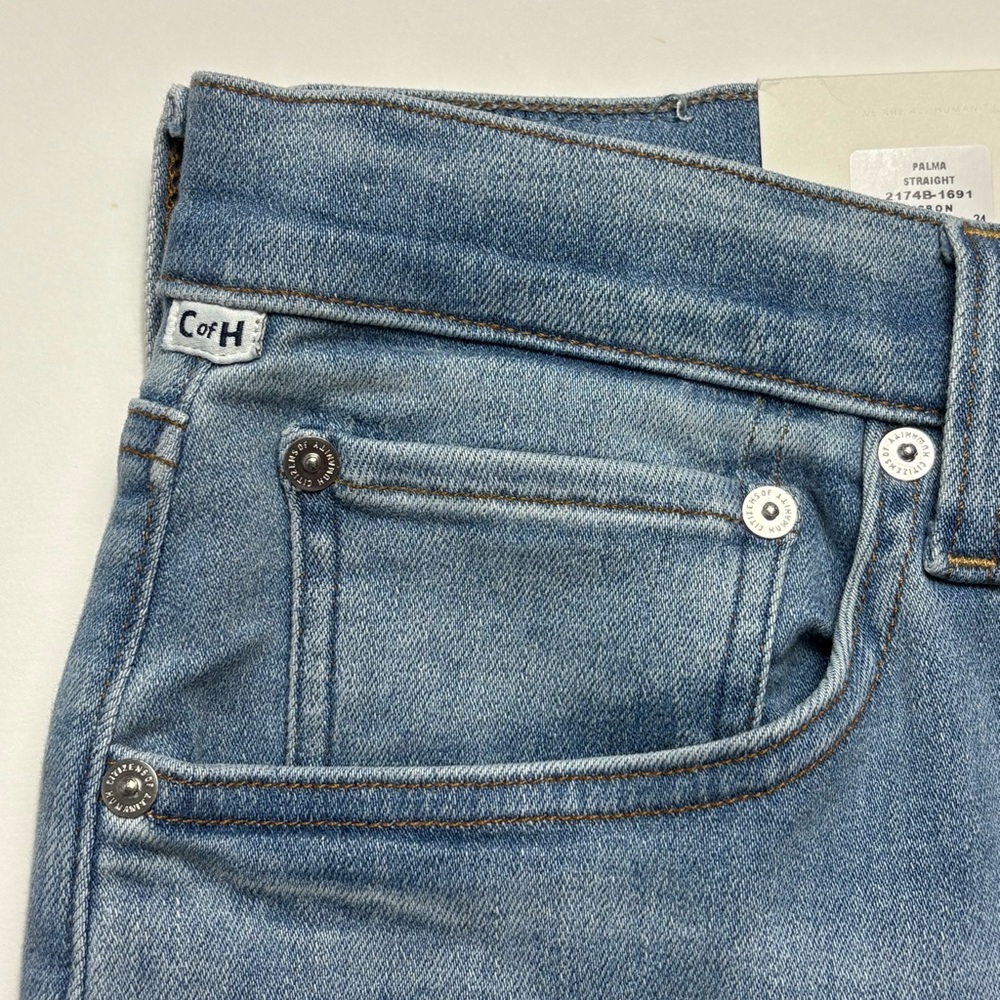 NWT Citizens of Humanity Palma High Rise Straight Leg Jeans Lisbon 34 Raw Hem - Picture 6 of 16